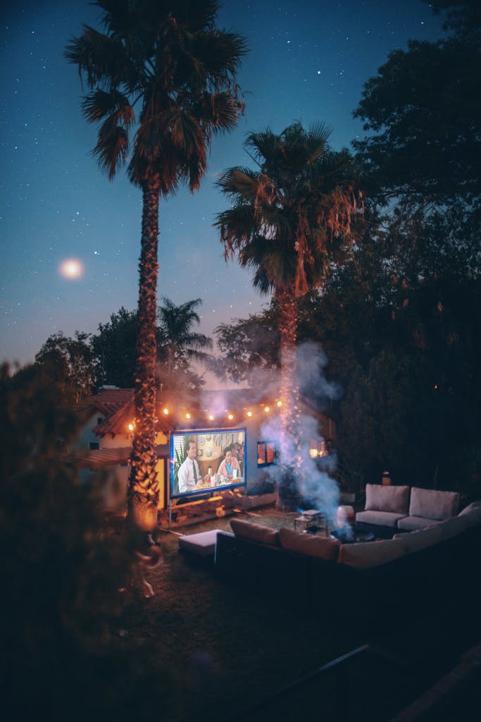Projector Screen, Backyard Cinema Staycation