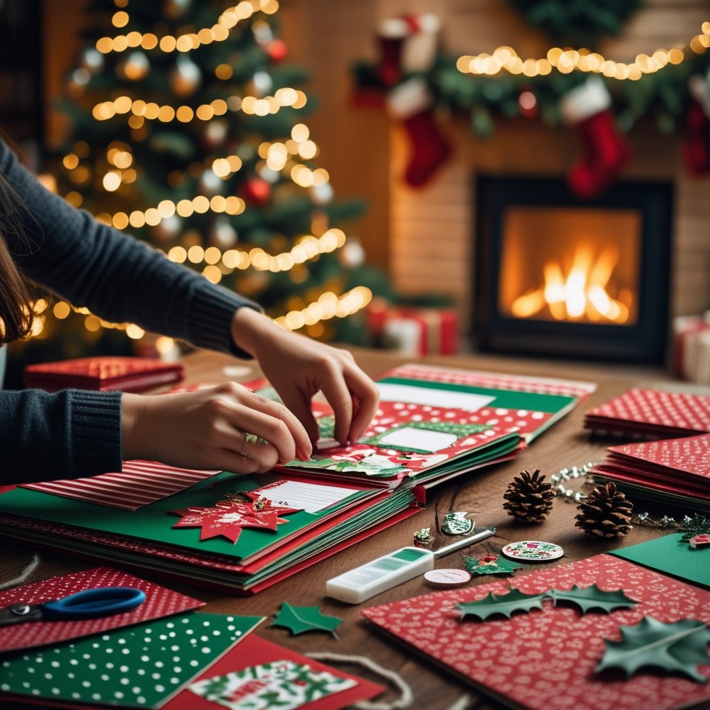 Making a christmas scrapbook to keep memories 