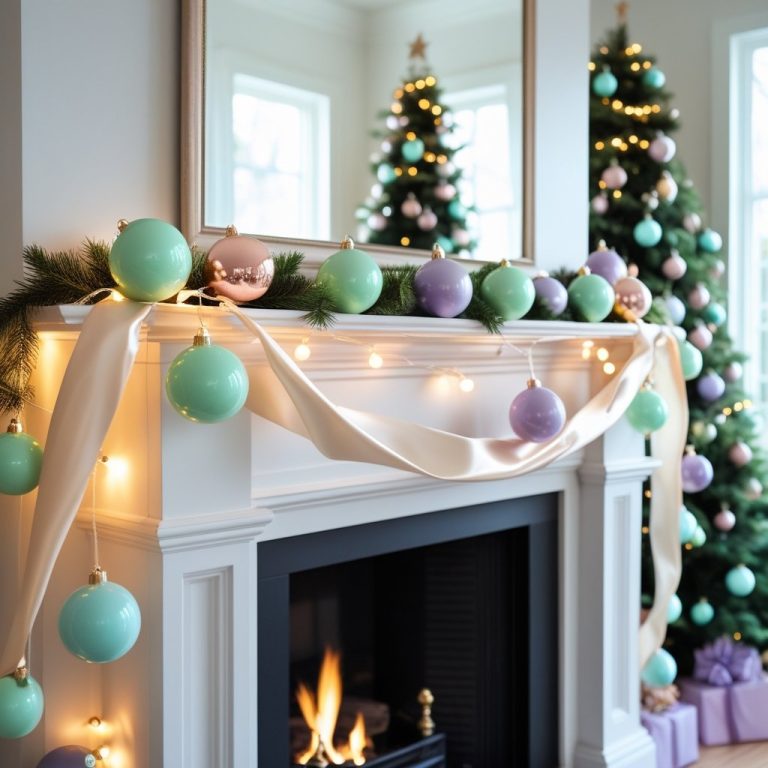 Paste coloured Christmas Mantel