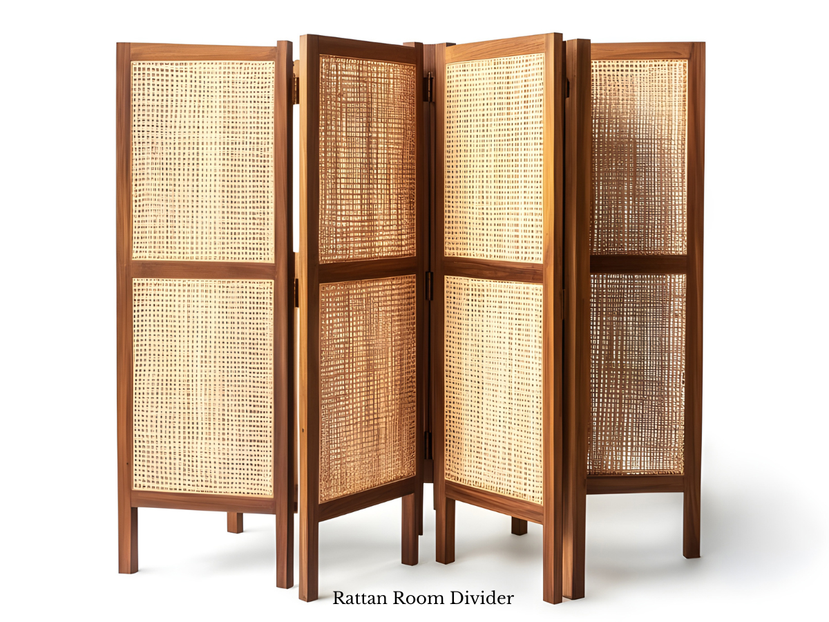 Free Standing Rattan Room Divider