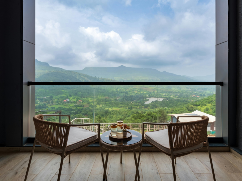 Summer Balcony Seating Area for Two with Table