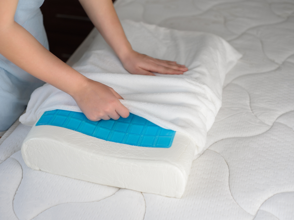 Inserting gel cooling pillow pad for budget bedroom heatwave buy UK summer calm cool