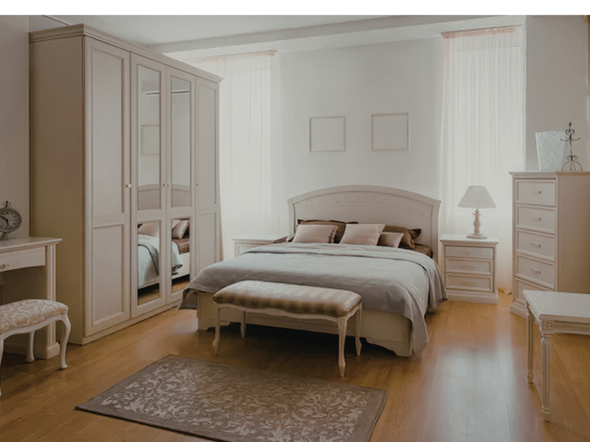 Small bedroom with neutral colour palette and clever storage – small bedroom organisation ideas