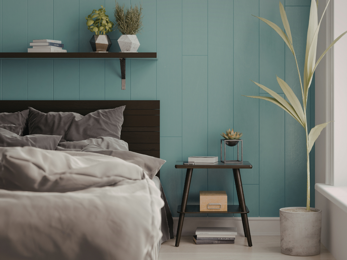 Wooden valet stand holding outfit in a tidy organised bedroom – bedroom organisation ideas for adults