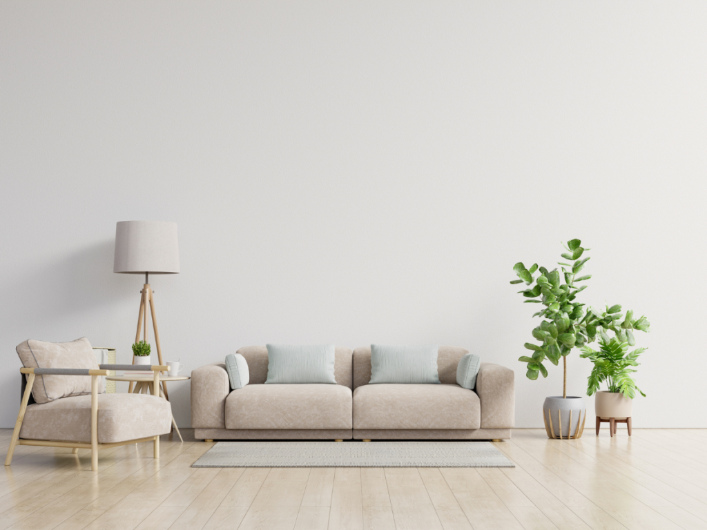 a modern decluttered living room