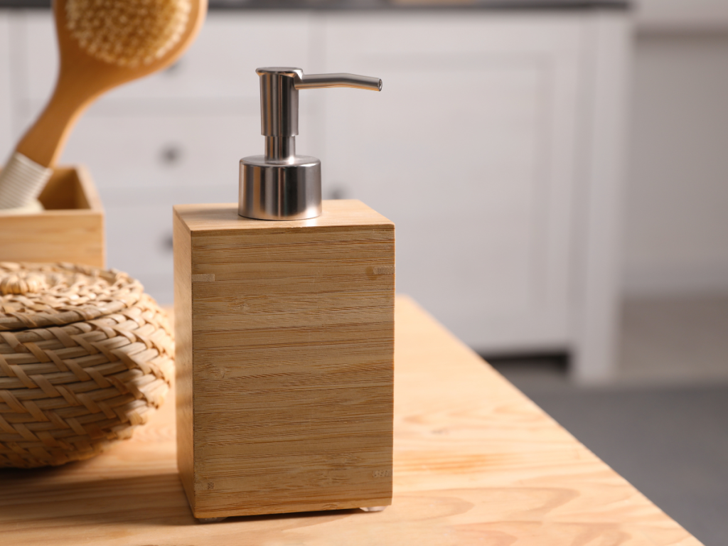 Luxury wooden bathroom soap dispenser 